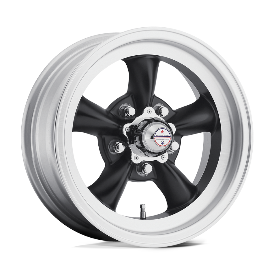 American Racing Vintage TORQ THRUST D (SATIN  BLACK, MACHINED LIP) Wheels