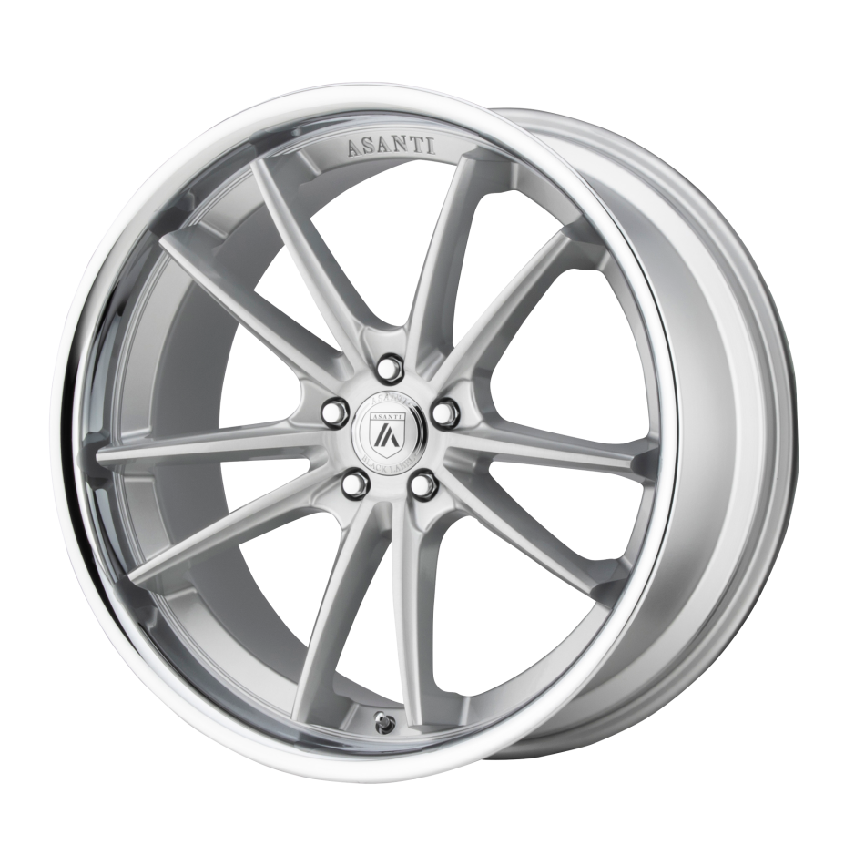 ASANTI BLACK DELTA (Brushed Silver, Chrome Lip) Wheels