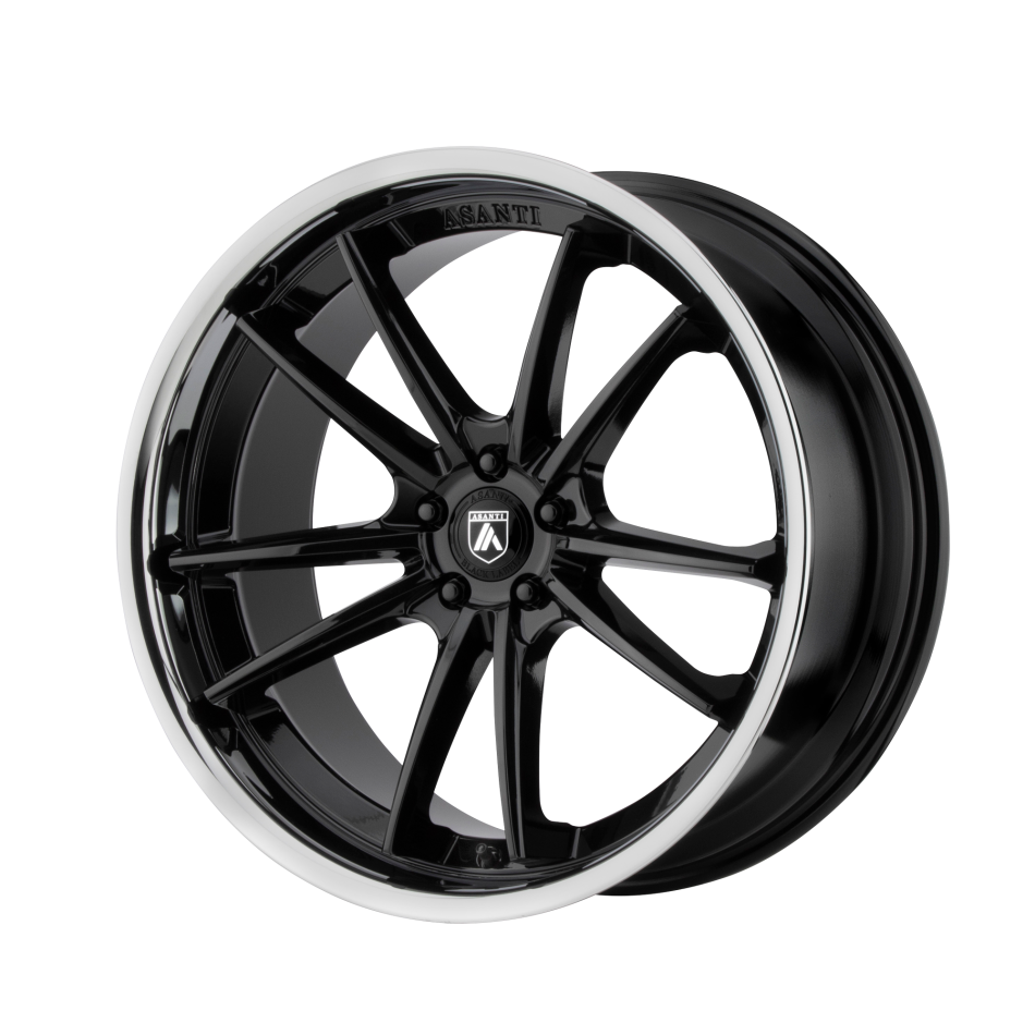 ASANTI BLACK DELTA (Gloss Black, Chrome Lip) Wheels