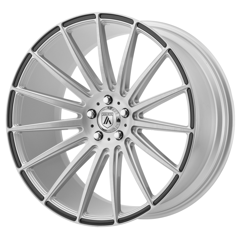 ASANTI BLACK POLARIS (Brushed Silver, Carbon Fiber Insert) Wheels