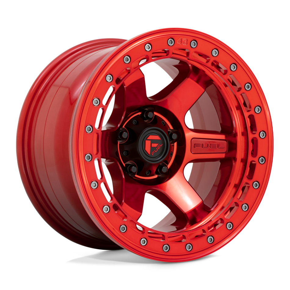 FUEL 1PC D123 BLOCK BEADLOCK (CANDY RED, CANDY RED RING) Wheels