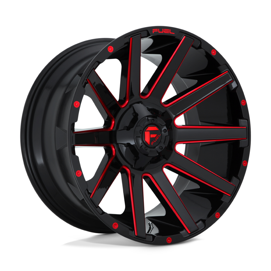 FUEL 1PC D643 CONTRA (GLOSS BLACK RED TINTED CLEAR) Wheels