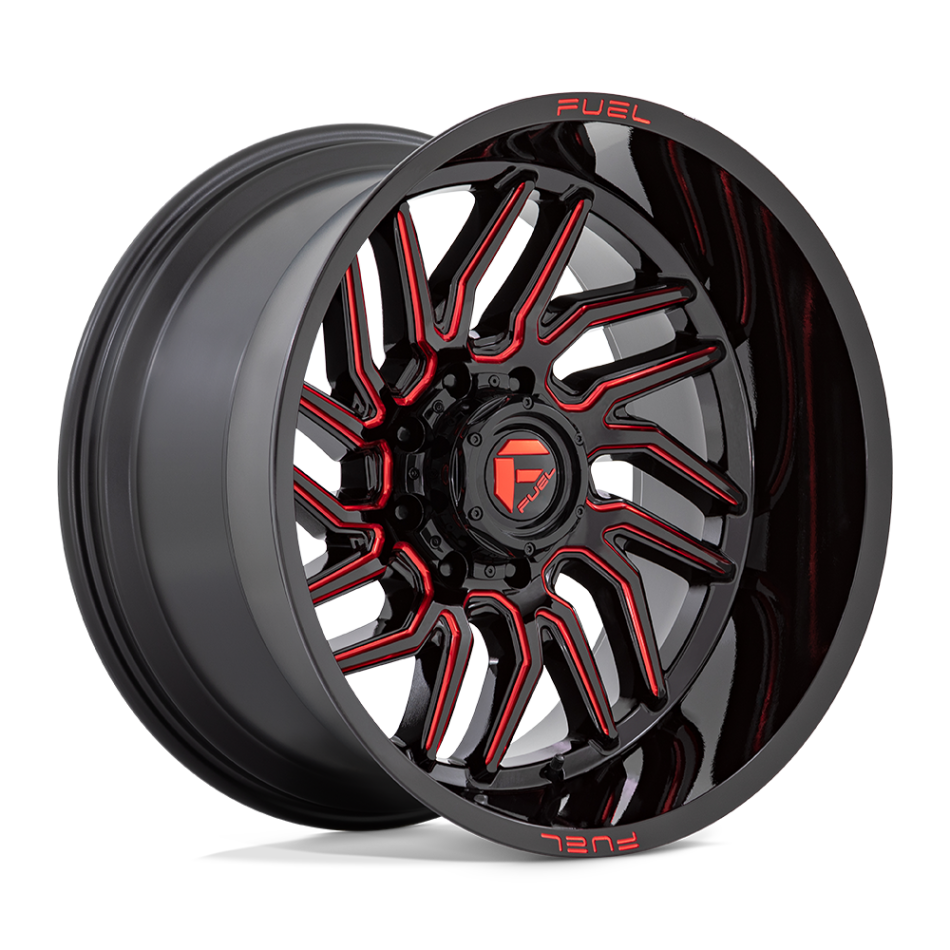 FUEL 1PC D808 HURRICANE (GLOSS BLACK MILLED RED TINT) Wheels