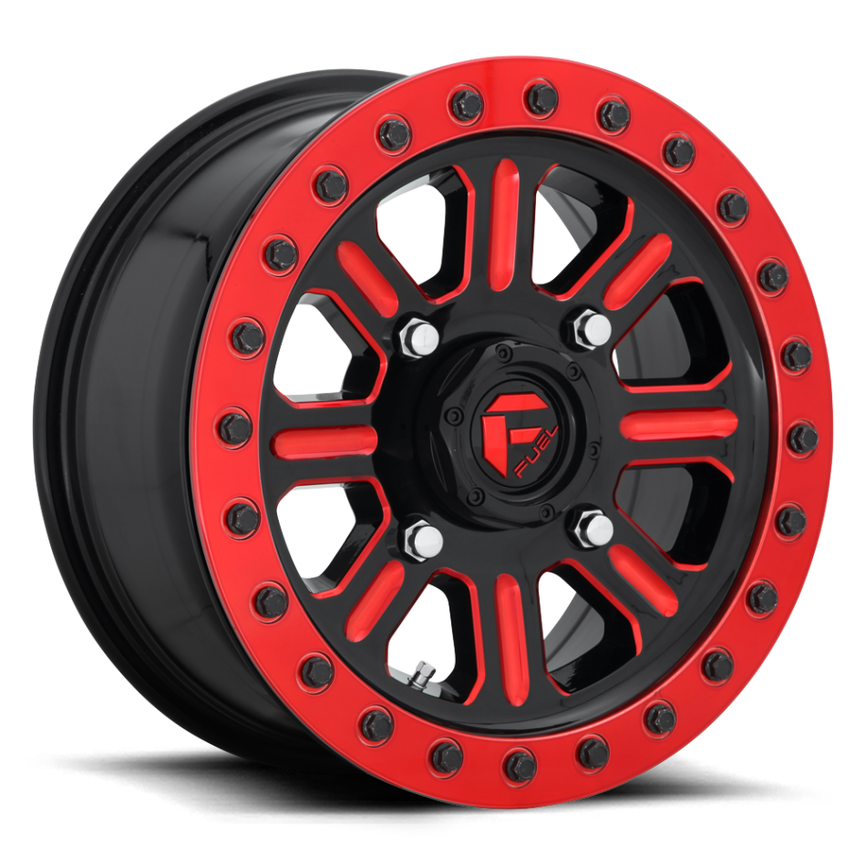 FUEL UTV D911 HARDLINE BEADLOCK (GLOSS BLACK RED TINTED CLEAR) Wheels