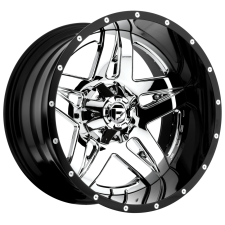 FUEL 2PC D243 FULL BLOWN (CHROME PLATED GLOSS BLACK LIP) Wheels