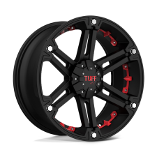 Tuff T01 (FLAT BLACK, RED INSERTS) Wheels