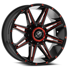 XF OFFROAD XF-220 (Gloss Black Red Milling) Wheels